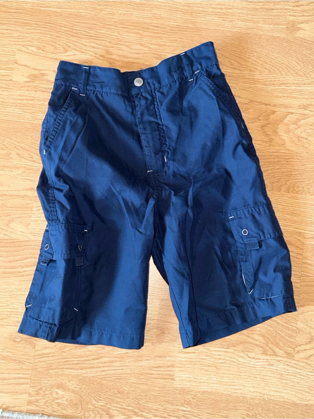 Faded Glory Boys Navy Cargo Shorts Size 7 Adjustable Waist Utility Casual - Picture 2 of 4